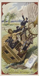 Nadars Ballon Geant schleift seinen Korb über den Boden, 1863